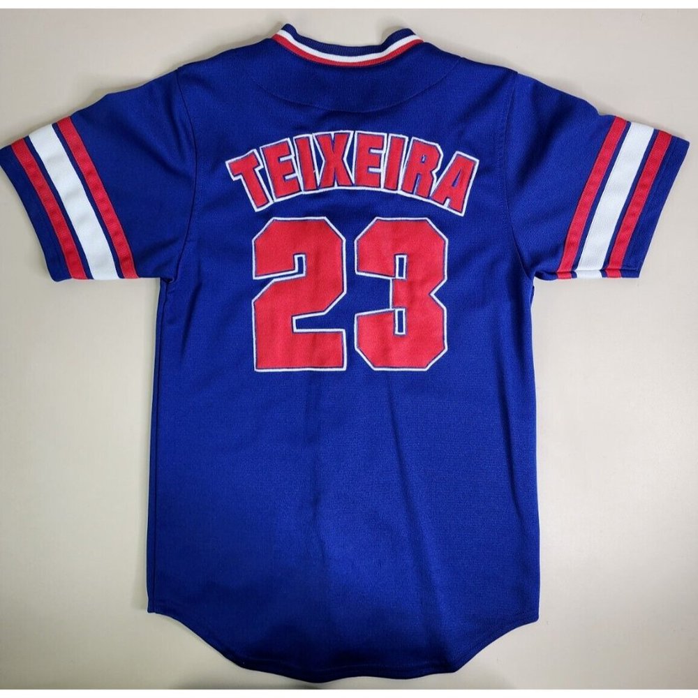 True Fan Genuine Merchandise youth medium poly jersey texas rangers #23 teixeira
